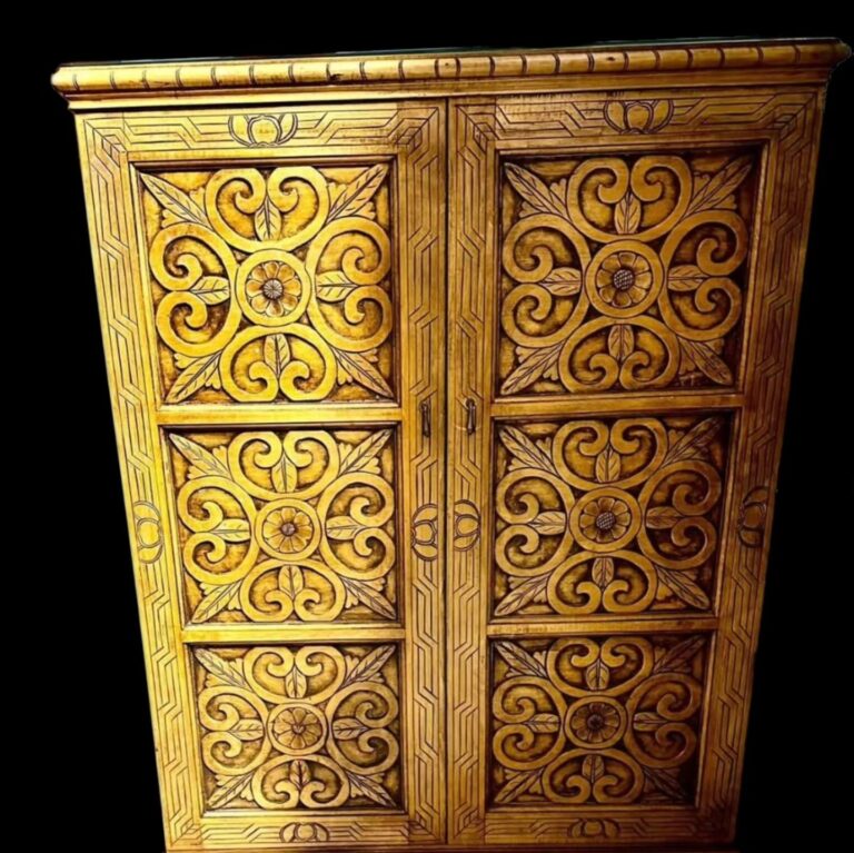 Boho, Carved Contemporary Gorgeous Cabinet